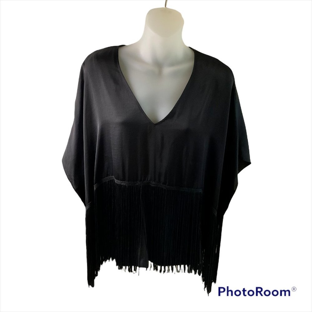 BCBGMAXAZRIA Womens Flutter Sleeve Tunic Top XS